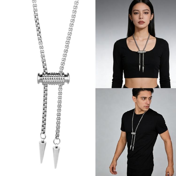 Fashion Forward Slidling Tapered Pendant Neck Chain Fashion Necklace For Creative Daily And Effortless Wear