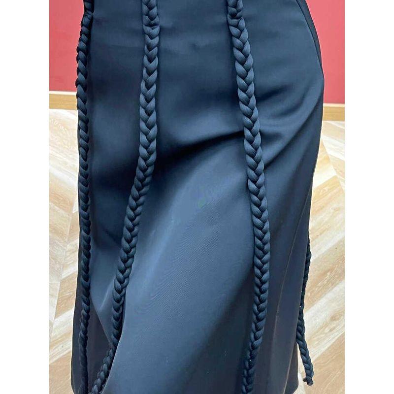 Fall New Arrival Fashion Unique Special High Waist Braid Skirt Women's Mid Length Long Length Slim Looking All-Matching Graceful Mid Skirt