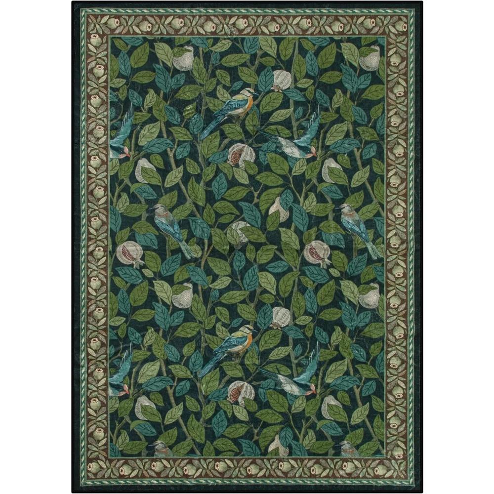 Living Room Carpet Non-slip Machine Washable Soft Floor Mat Green Plant Retro Ethnic Style Rugs Large Size Home Decoration Mats