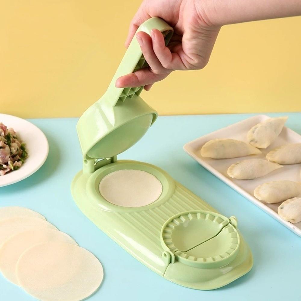 2PCS with Handle 2 In 1 Dumpling Maker Plastic Dough Presser Dumpling Skin Maker Pastry