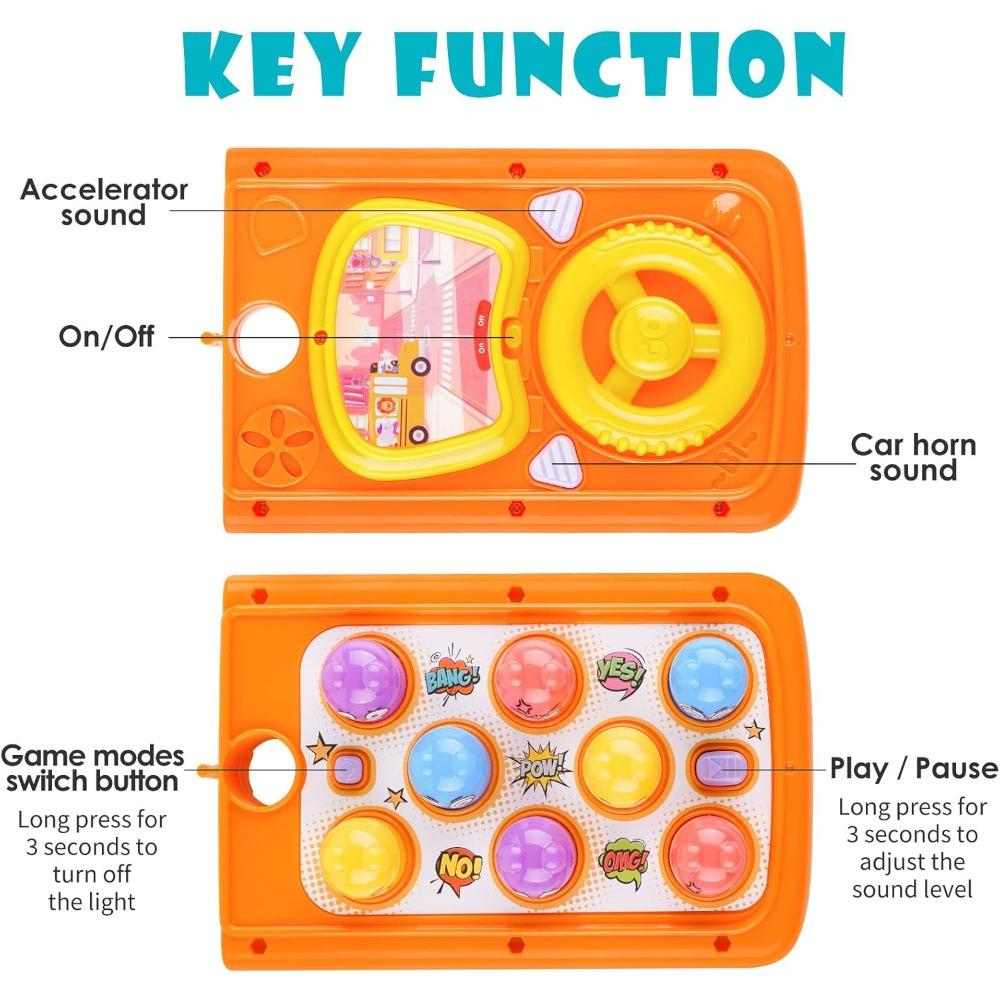 Іграшки Монтессорі для малюків Музична іграшка для немовлят Іграшка-автобус з грою на підбір шестерень Вдари по кроту Годинник Навчальні іграшки Подарунок на день народження
