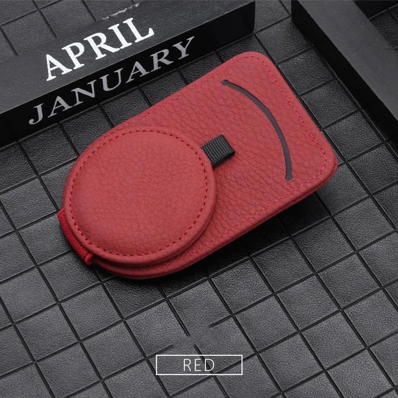Leather Car Sun Visor Glasses Case Holder Sunglasses Clip Mount Multifunction Portable Cards Clip Auto Interior Accessories
