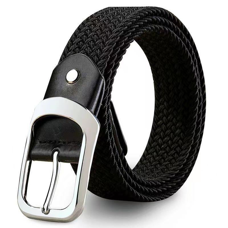 Universal Men'S And Women'S Woven Elastic Canvas Belt, Elastic And Non-Porous, Randomly Interspersed Belt, Breathable And Comfortable Belt