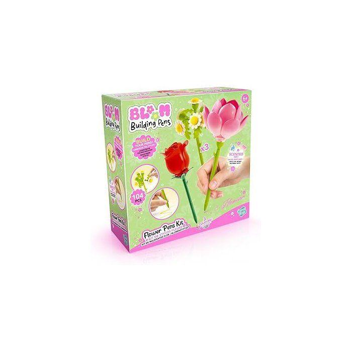 Stylo Fleur à Construire – Pack de 3 – Rose, Lotus et Marguerite - Encre pailletée et parfumée – BLM 002- Canal Toys - BLOOM
