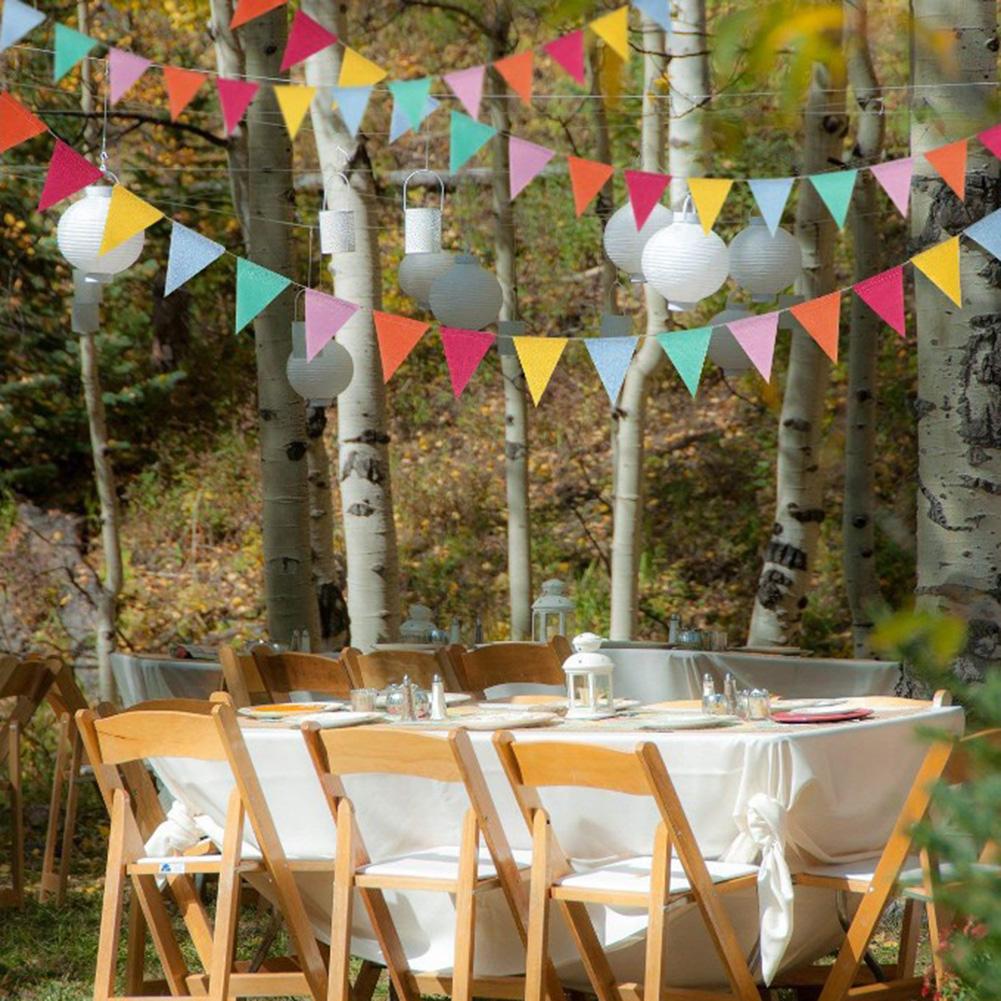 Double Side Colorful Flag Pennants Multicolor Banner Bunting for Celebration(32.81ft 42pcs)
