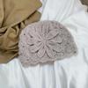 Handmade Crocheted Headgear, White Hair Wool Hat, Autumn and Winter Cold-proof and Warm Hat, Women's Hollow Knitted Hat, Melon Fur Hat