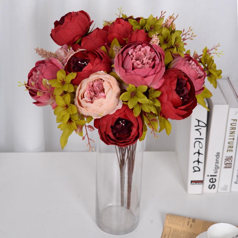 13 Head Artificial Core Peony Flower With Lifelong Beauty For Decoration House
