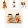 Charming Plush Bear Keychain Soft Short Plush Teddy Bear For Graduation