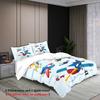 3-teiliger Cartoon-Flugzeugmusterdruck (1 Bettbezug+2 Kissenbezüge, ohne Füllung) weiches und bequemes Bettwäsche-Set