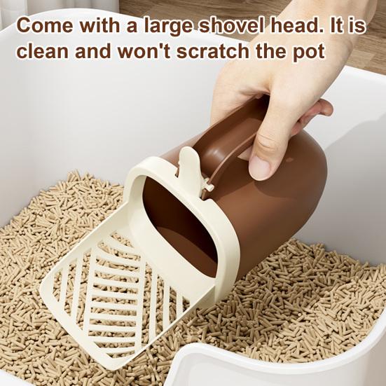 Yousheng Cat Litter Scoop with Holder 3-in-1 Pet Litter Shovel with Waste Can Kitten Litter Scooper with Waste Bag Box for Indoor Pet Litter Box