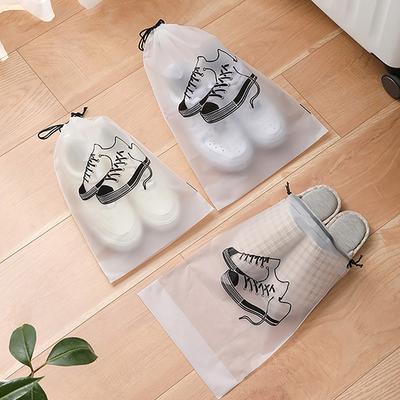 2 Stück Tragbare PE Transparente Schuhe Aufbewahrungstasche Reiseverpackung Kordelzugbeutel Faltbar Wasserdicht Staubdicht Heimschuhtaschen