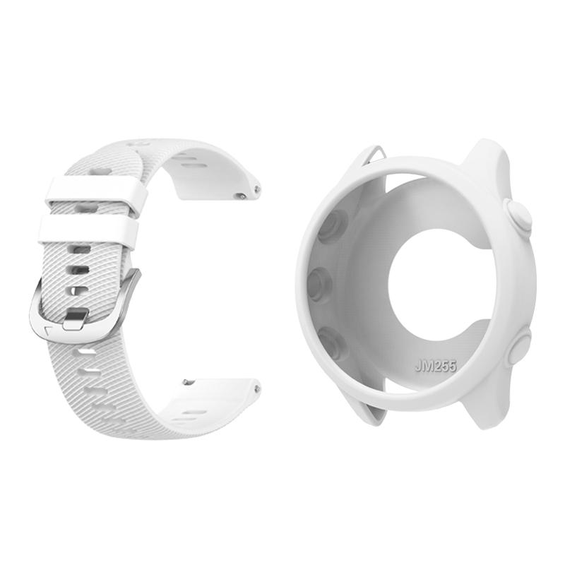 

Silicone Strap + Protective Case For Garmin Forerunner 255 265 Replacement Watch Band белый
