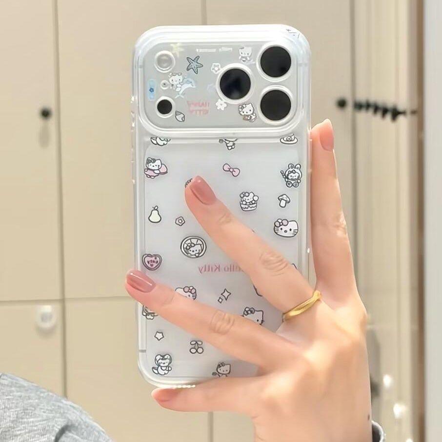 Hello Kitty Transparent Soft Shell Phone Case for 12-17 Pro Max