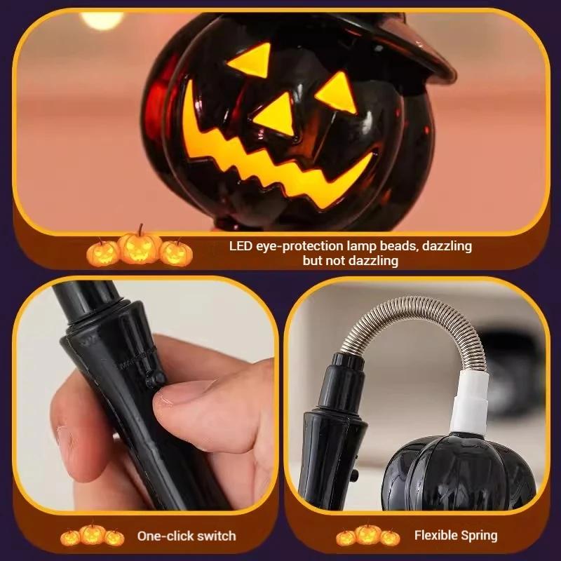 Halloween Pumpkin Hand Shaker Flashlight Halloween Glowing Hand Shaker Decor Day The Dead Mexico Halloween Party Kid's Torch