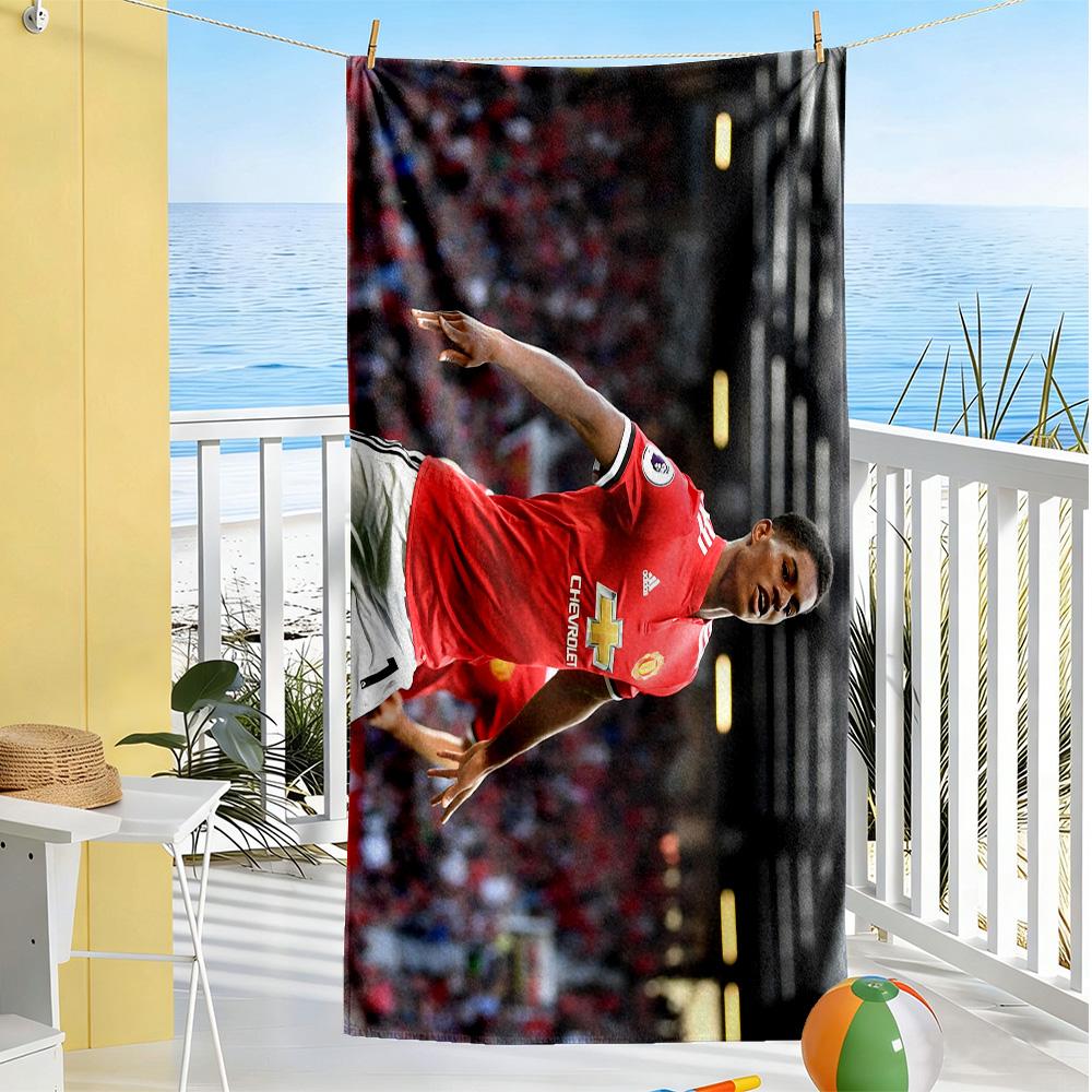 Manchester Player Action Beach Towel Super Soft Microfiber Quickdry Fabric Comfortable Lightweight Suitable for Swimming, Gym, Camping, Yoga Vacation