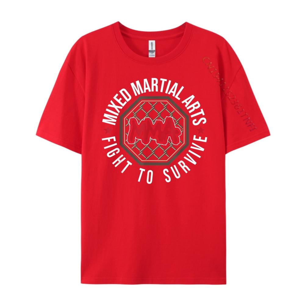Fight To Survive Mixed Martial Arts Mma Bjj Cage Fighting Graphic T Shirts Men Oversized Long Sleeve TShirt 4TH of July