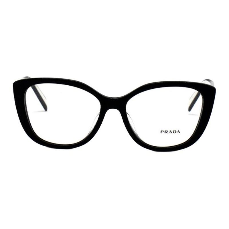 Prada Brand logo acetate frame square optical glasses women's black Black F (one size fits all) basic packaging-glasses case + packaging box