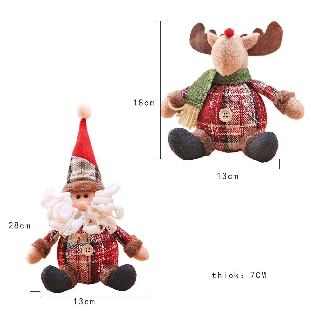 Cartoon Doll & Snowflake Plaid Christmas Tree Ornaments - Children's Holiday Gifts