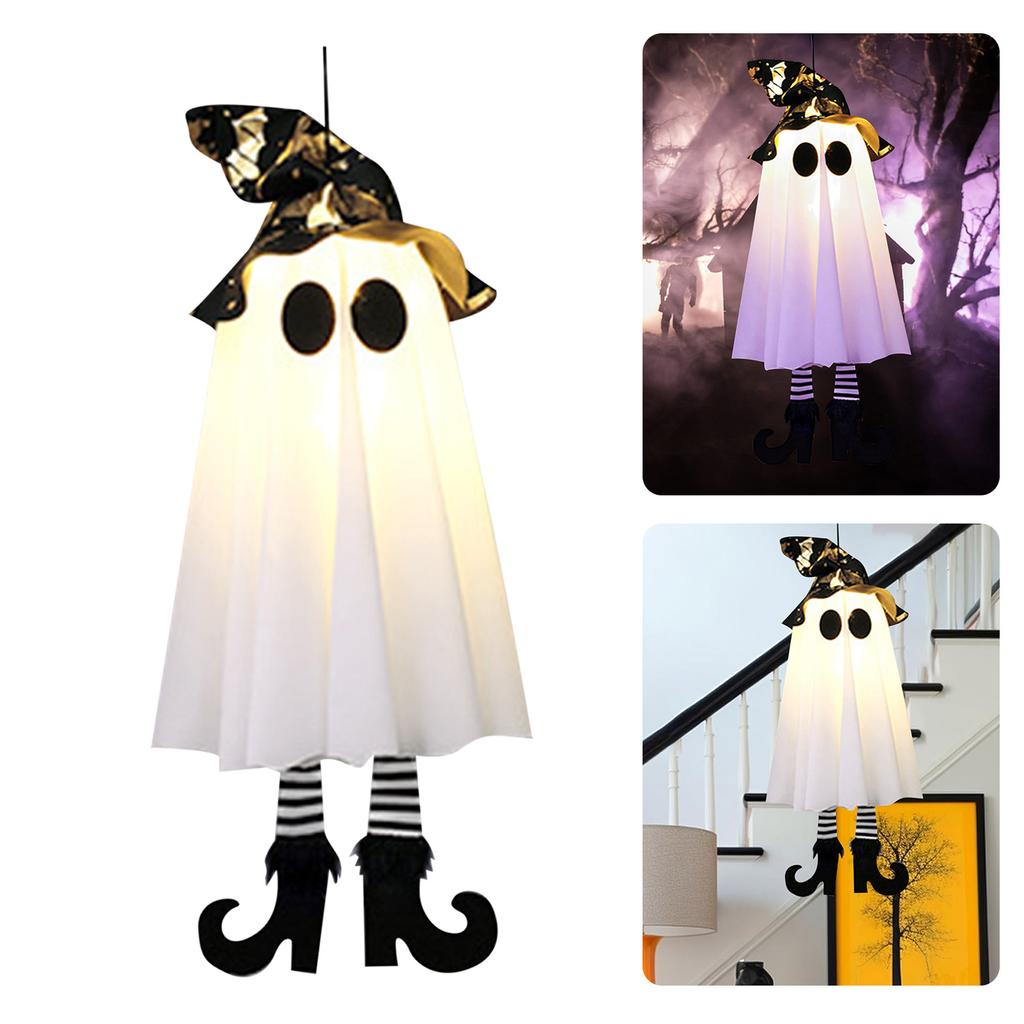 Halloween Ghost Hanging Ornament 300mAh Spooky Ghost Decor With LED Lights Home Porch Garden Yard Party Halloween Decorations