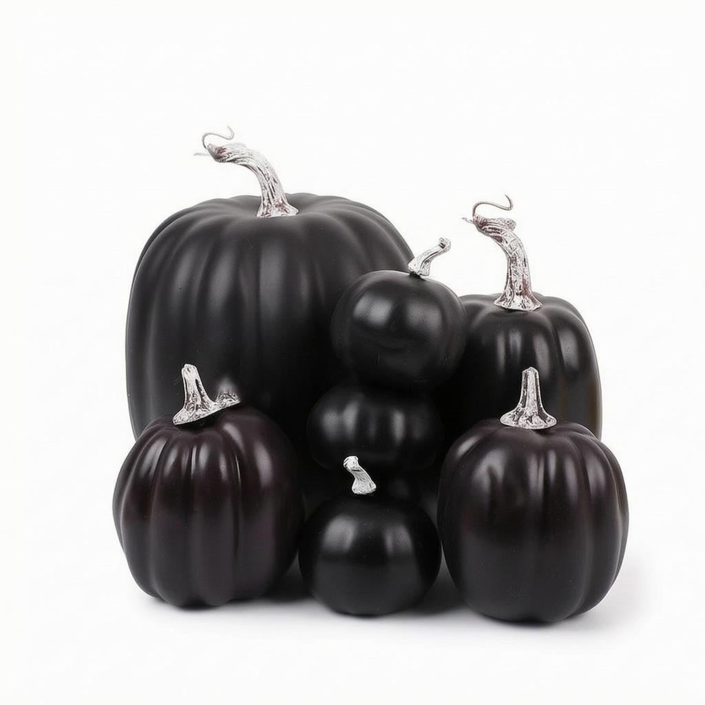 8 Pieces Assorted Artificial Pumpkins Decorative with Faux