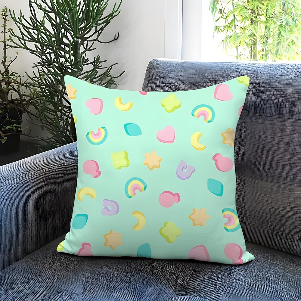Cartoon Style Pattern Cushion Cover Comfortable Reversible Pillow Cover Ideal for Car Sofa Bedroom Beyond