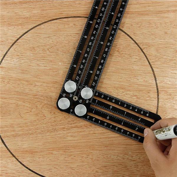 Wielokątna linijka pomiarowa ze stopu aluminium Sześcio-składana linijka Metalowe narzędzie do stolarki dziurkacza