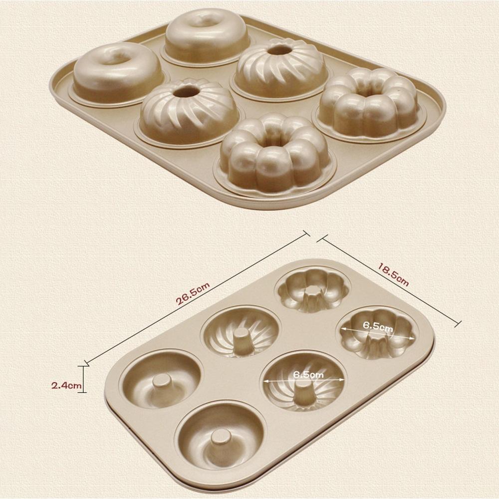Nonstick 6 Cavity Doughnut Mold DIY Bakeware Donuts Pan Tin Cake Baking Tool