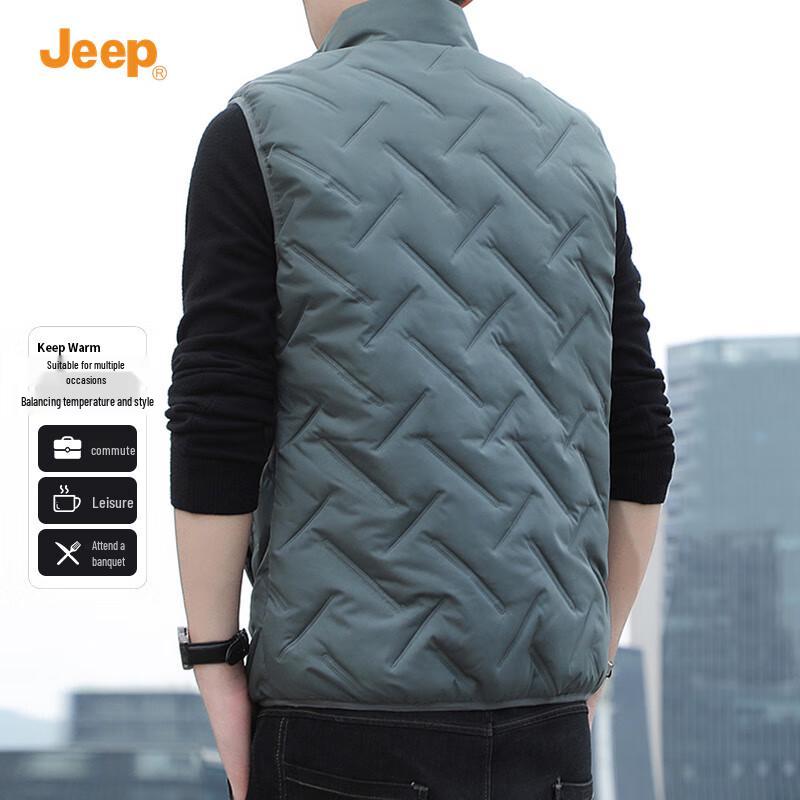 Men's JEEP High-Collar Fleece-Lined Padded Vest
