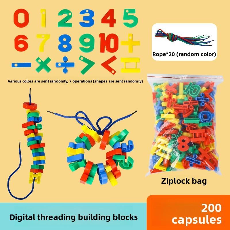 Educational Plastic Number Bead Sequencing Toy For Preschool Kids Learning And Fine Motor Skills Development