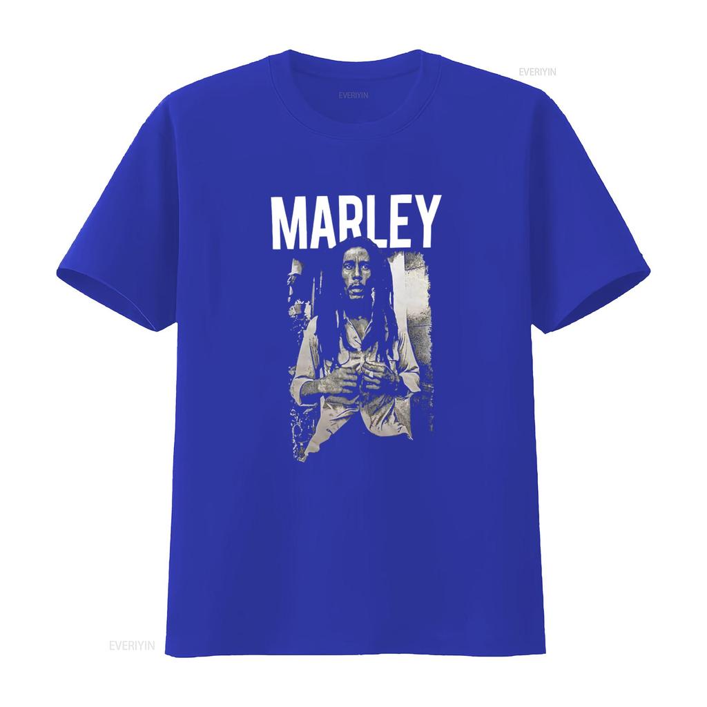 T-shirt con Stampa Stile Retro Bob Marley Taglia Media Vintage Elegante Leggermente Designer Vestiti Elastici Uomo Unisex Streetwear