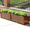 Carbonized Wood Flower Trough: Outdoor Anti-Corrosion Garden Planter Box for Balconies and Roads