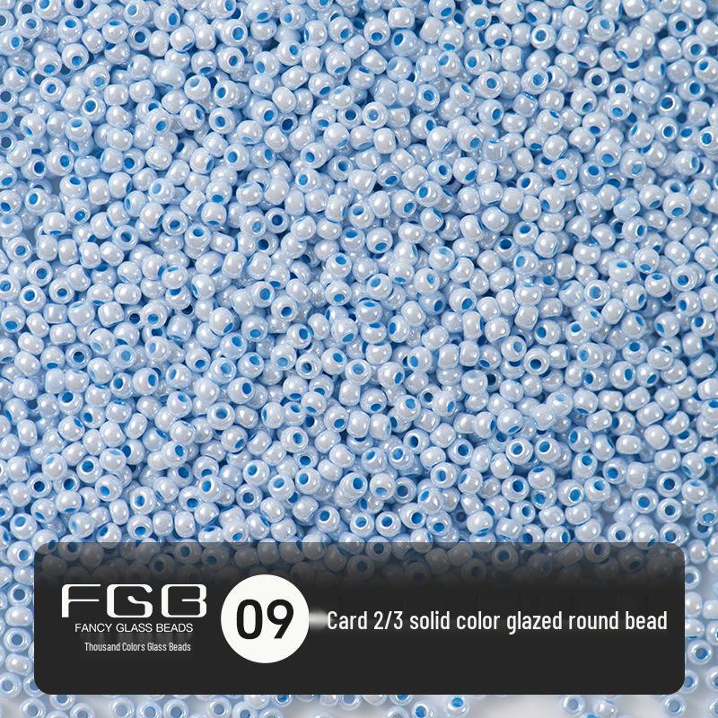 Thousand Color Glass Seed Beads 2/3mm - Solid Enamelled Round Beads for DIY Crafts, Handmade Uniform Cream String Beads.