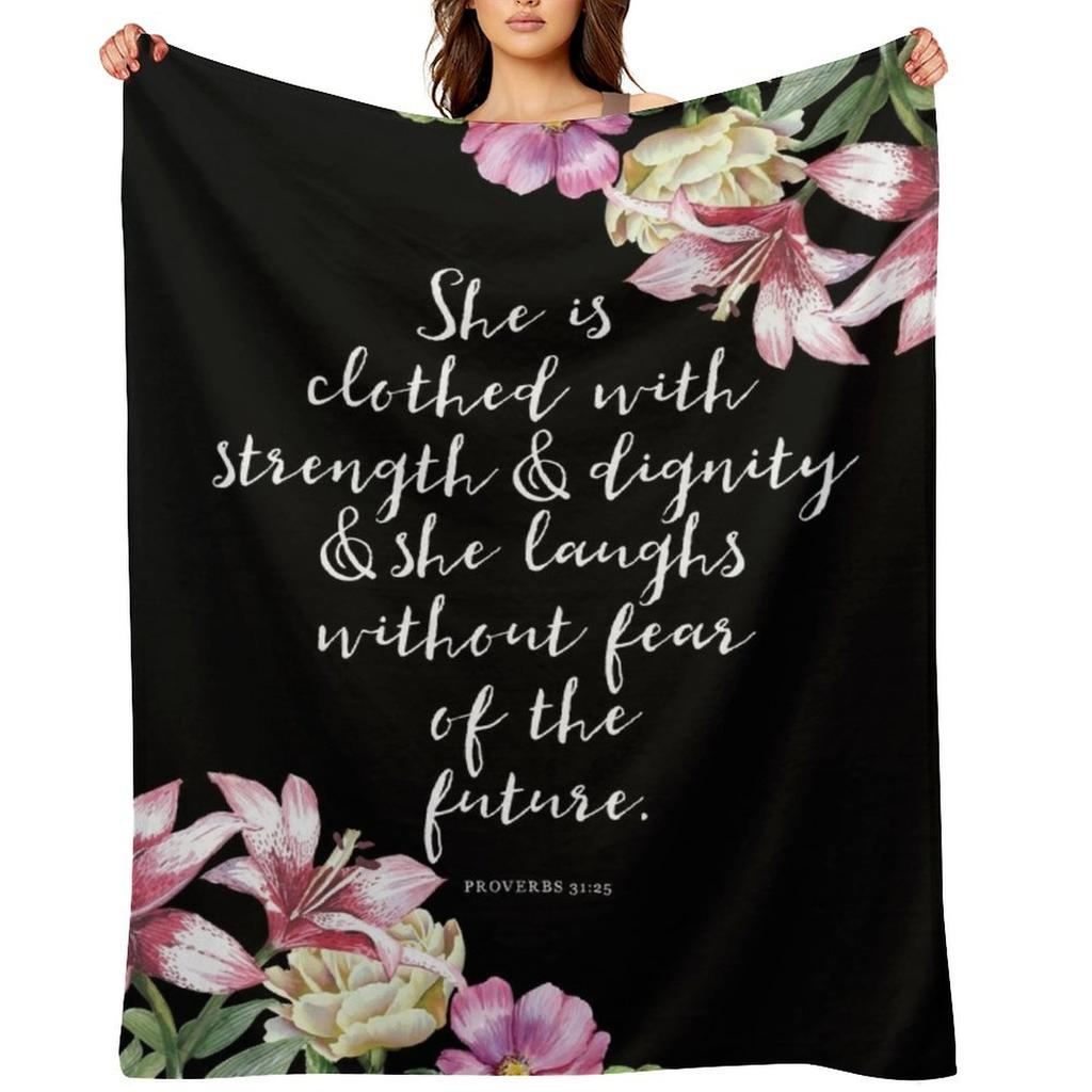 Christian Proverbs Throw Blanket Multi-Purpose Valentine Gift Ideas Luxury Throw Furry Blankets