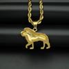 New Classic Punk Gold Plated Lion Pendant Necklace with Rhinestone Men's High Quality Metal Rock Party Jewelry