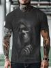 2026 New Men's Punk Style T-Shirt Skeleton 3D Pattern Printing Cool Fashion Graphic Streetwear Summer Oversize Men's Clothing