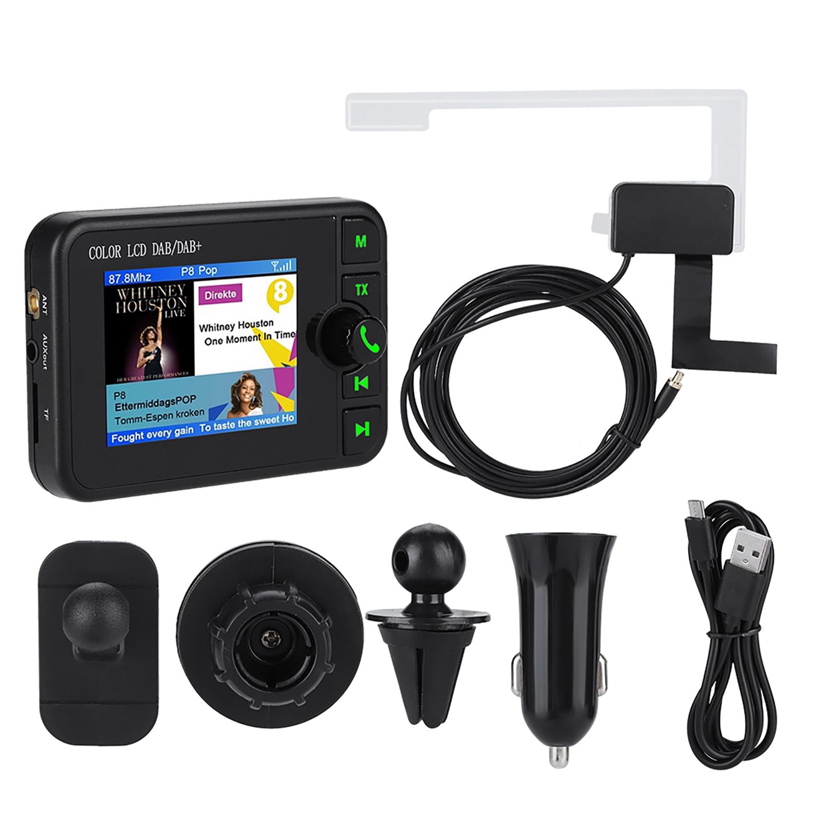

2,4-дюймовый цветной ЖК-дисплей автомобильное DAB-радио 170‑240 МГц DAB87,5‑108 МГц FM автомобильное цифровое DAB-радио