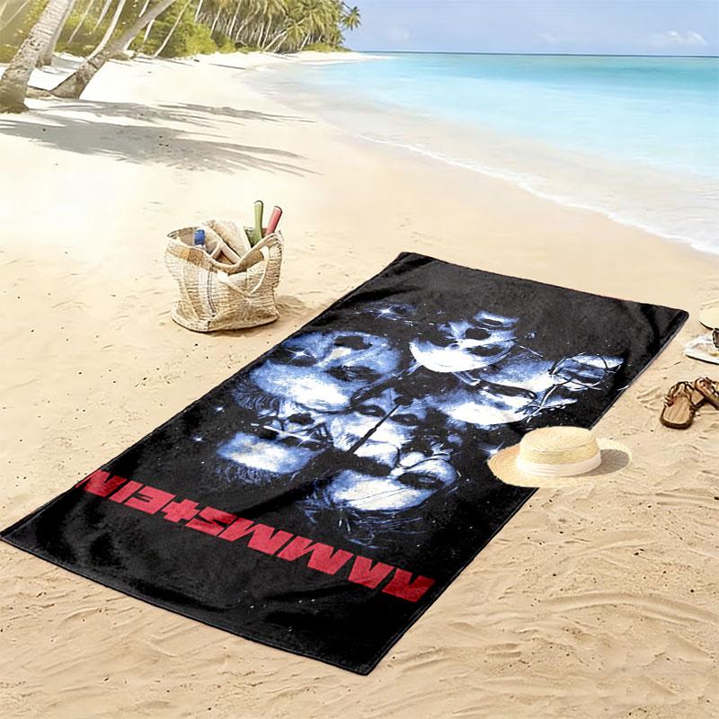 Rammstein Print Beach Towel, Large Soft Quick Dry Towel for Beach Camping Swimming