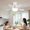 2 In 1 Hanging Fan with LED Light 3 Gears Silent Ceiling Fan Dimmable Modern Smart Cool Fan for Dining Room Bedroom Living Room