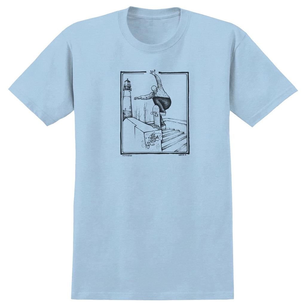 Anti Hero Skateboards Shirt BA Lance Mountain Heather Light Blue/Black