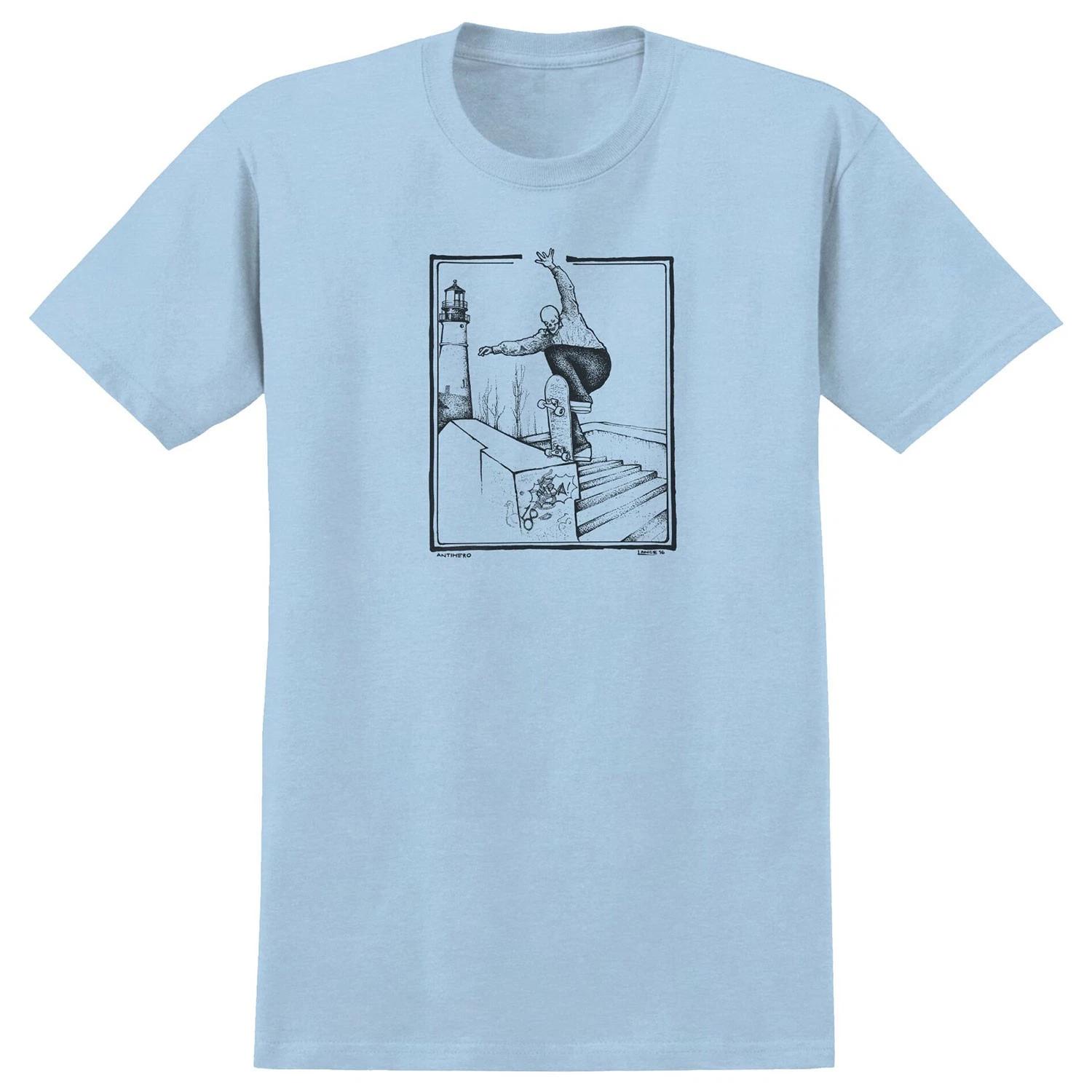 

Anti Hero Skateboards Shirt BA Lance Mountain Heather Light Blue/Black 3XL