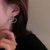 2025 New Shiny Love Heart Full of Rhinestone Crystal Earrings for Women Fashion Simple Metal Heart Shape Earrings Jewelry