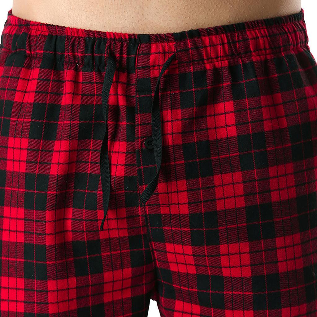 Fashion Men's Casual Plaid Loose Sport Plaid Pajama Pants Trousers
