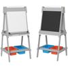 Künstlerstaffelei für Kinder mit Papierrolle, beidseitige Malstaffelei mit Tafel, Whiteboard