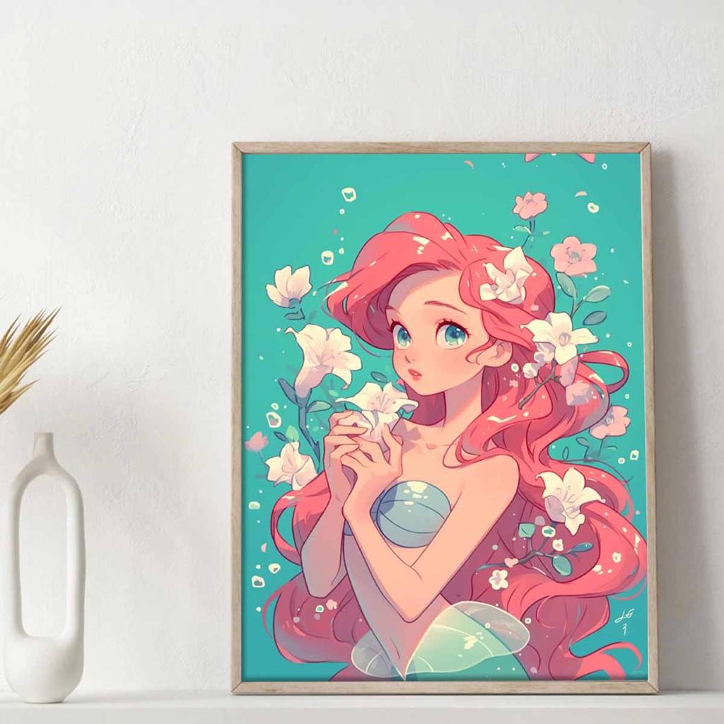 DIY Diamond Painting Mermaid Princess Cross Stitch Kit Mosaic Art Diamond Painting Full Circle Diamond Home Decoration
