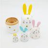 Four-Layer White Rabbit Russian Nesting Dolls - Christmas Birthday Gift, Kindergarten Teaching Aids, Wooden Crafts Ornaments