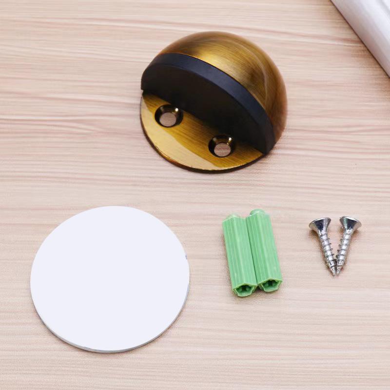 Genuine Stainless Steel Magnetic Door Stopper with Rubber Semi-Circular Anti-Collision Design