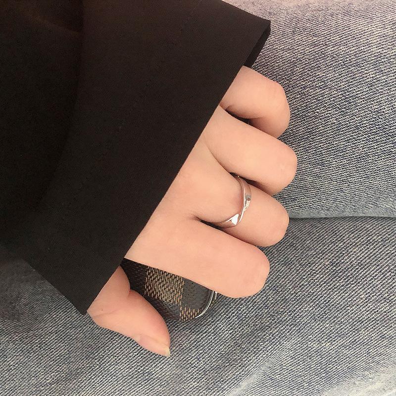Minimalist Geometric Twisted Open Ring For Women Niche Design Cool Simple Fashion Personality Band