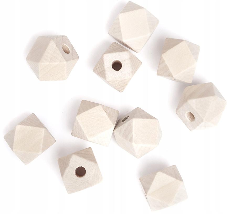 Wooden Beads, Geometric 15 , 10 Pcs
