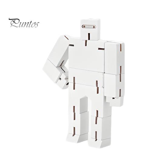Wooden Cube Robot Toy Educational Transforming Robot Action Figure 3D Puzzle Twisted Cube Robot Building Block Toy Toddlers Boys Girls Gift