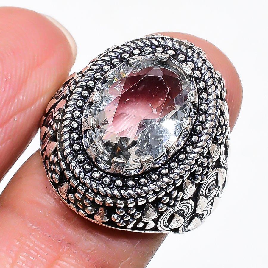 

Natural White Topaz Gemstone 925 Sterling Silver Jewelry Ring Size 8 AR-16632